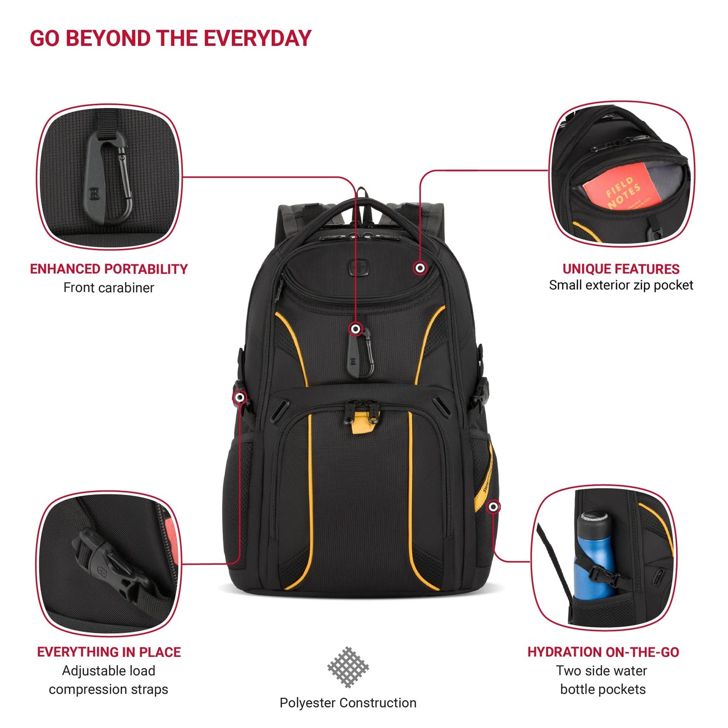 SwissGear Mini 1900 Scansmart Slim Version Laptop Backpack, Oatmeal, 16-Inch