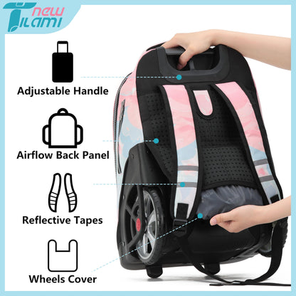 NEW TILAMI 19" Rolling Backpack for kids, Adjustable Laptop Backpack