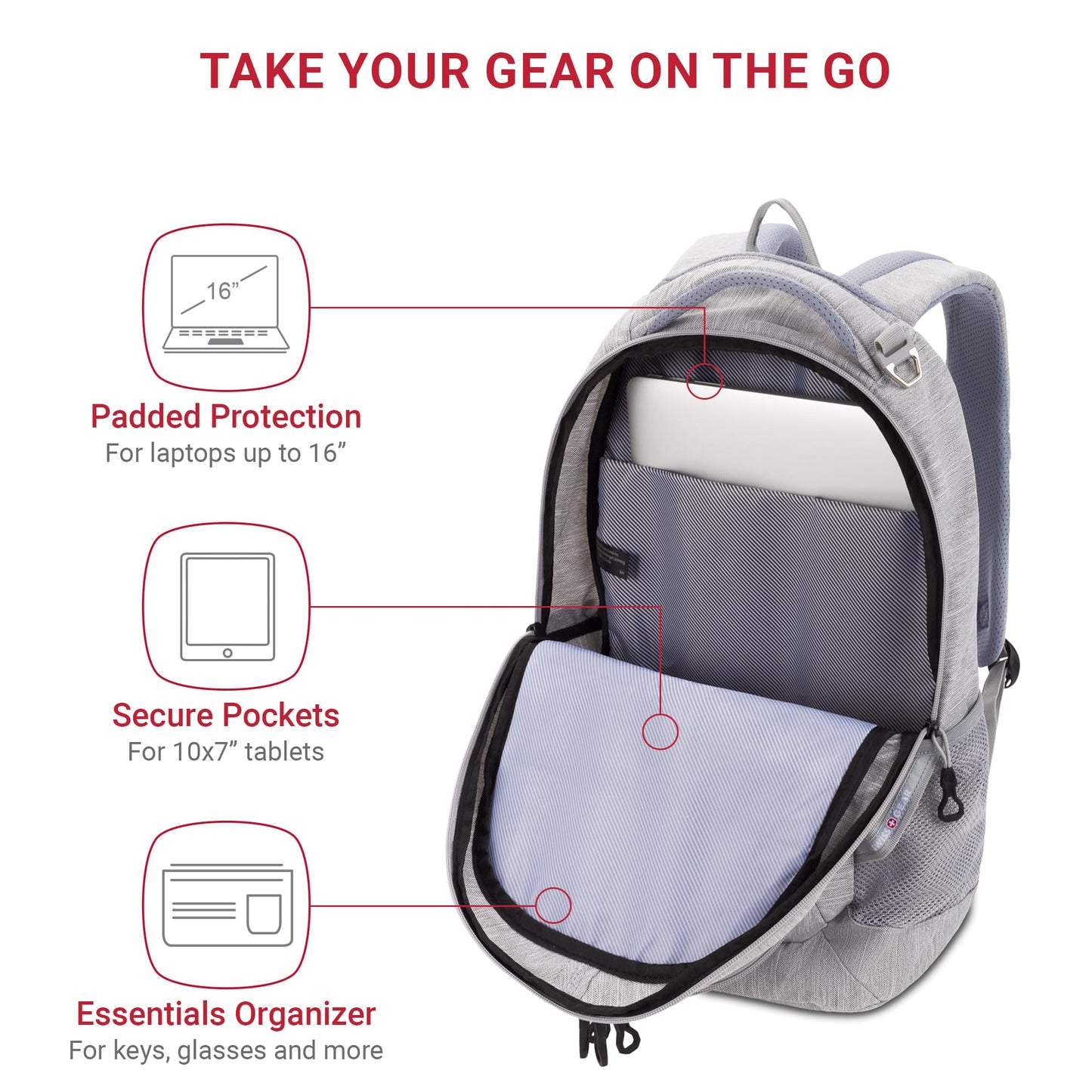 SwissGear Cecil 5505 Laptop Backpack, Pastel Brown/Black, 18-Inch