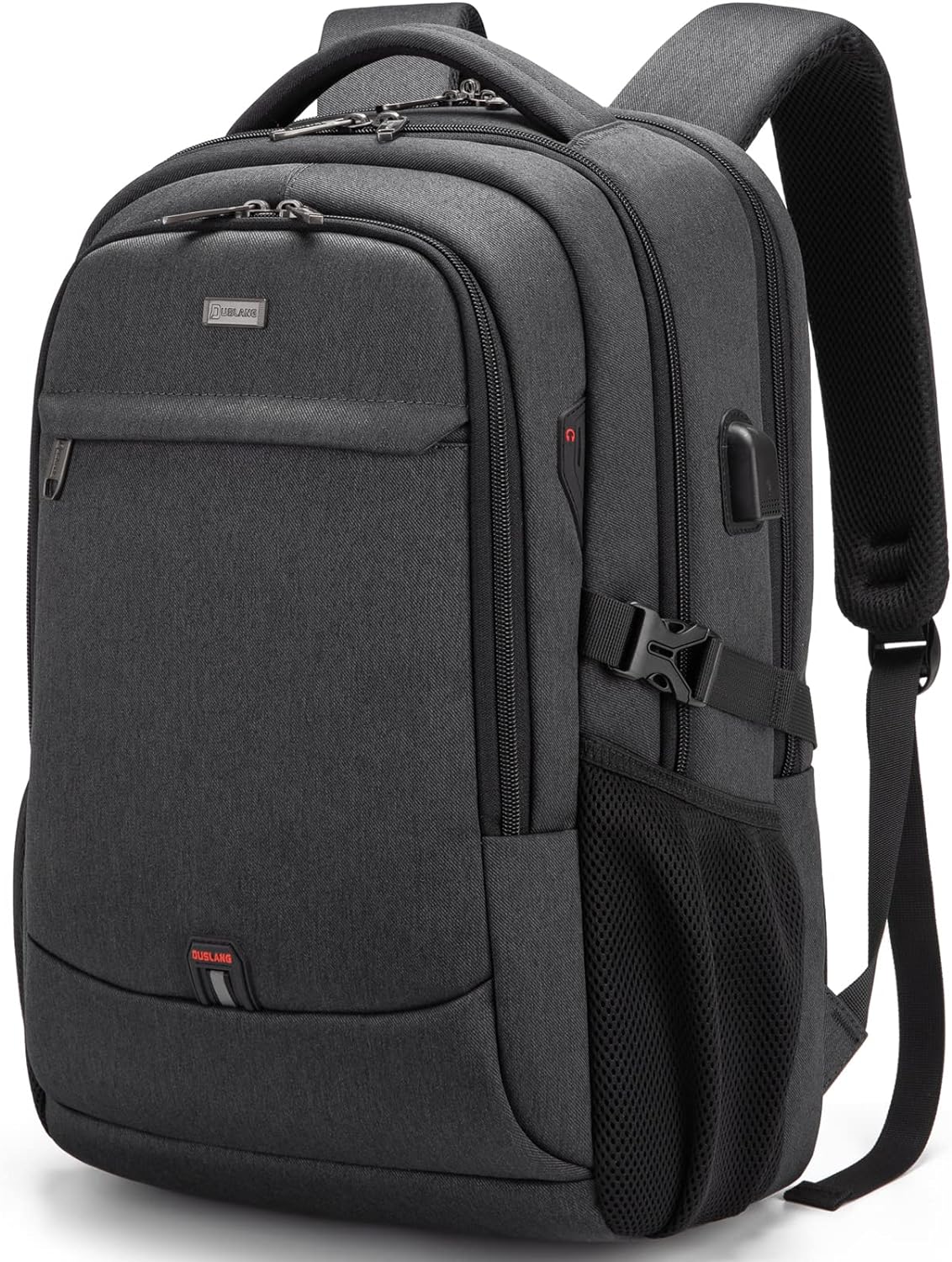 DUSLANG 17" Travel Laptop Backpack with USB, Black
