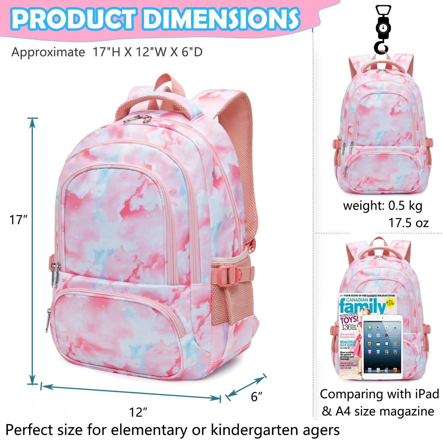 BLUEFAIRY 17" Kids Backpack for Boys