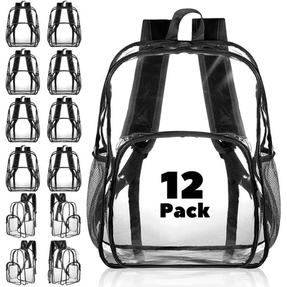 Amylove Clear PVC Backpack, 15", Black, 100-Pack