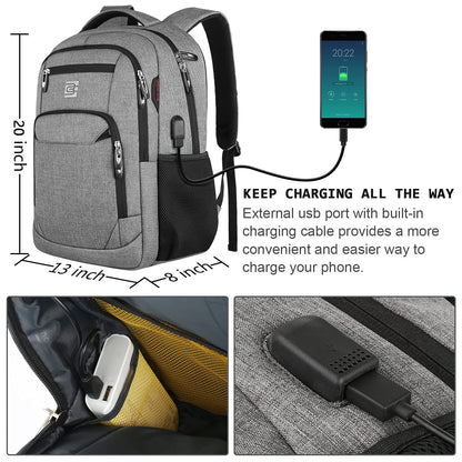 Anti-Theft Laptop Backpack with USB – 15.6" Black