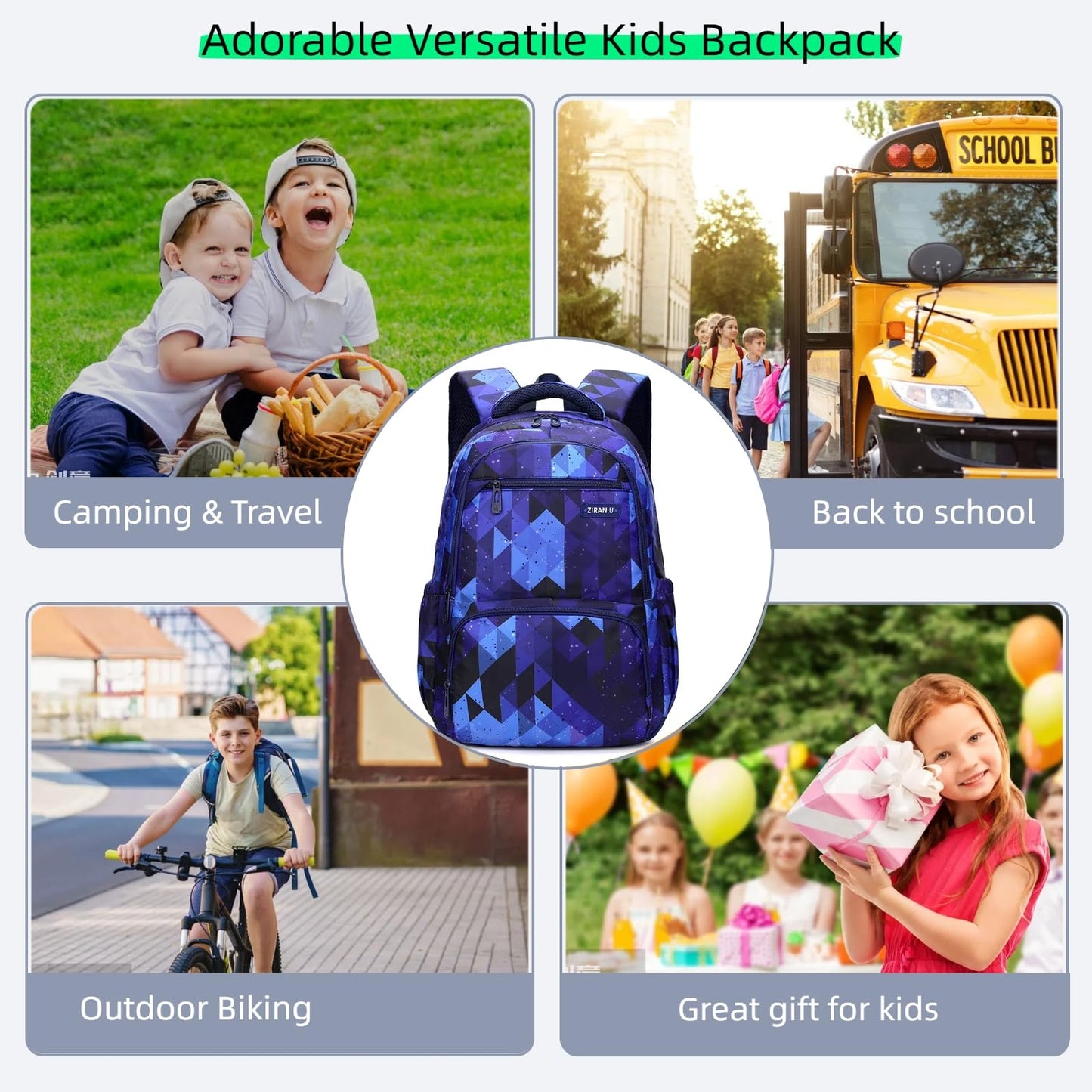 MITOWERMI Kids School Backpack, Purple