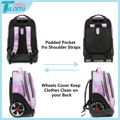 NEW TILAMI 19" Rolling Backpack for kids, Adjustable Laptop Backpack