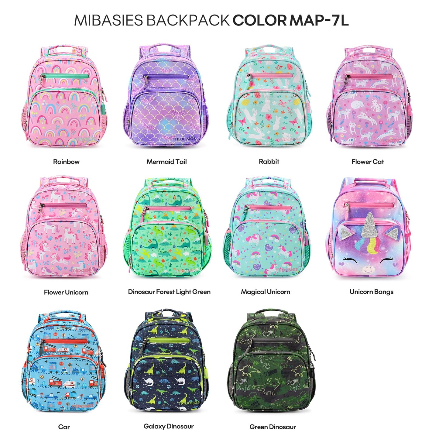 mibasies Girls Backpack 5-8: Lightweight Kids
