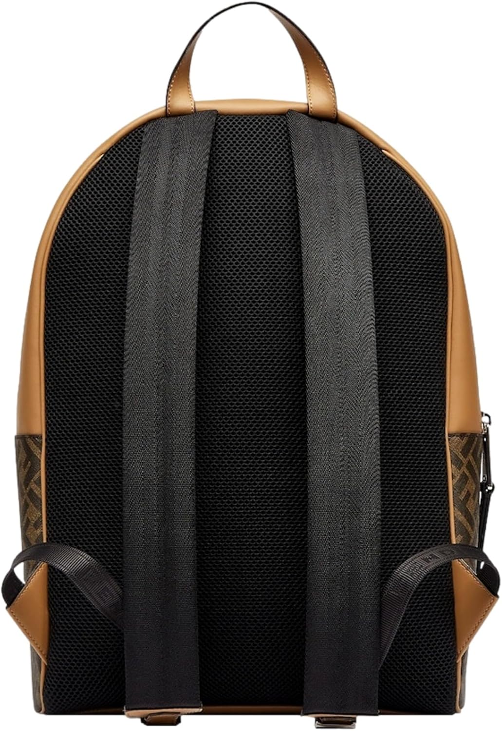 FENDI Men's FF Logo Backpack with Diagonal Pattern, Brown