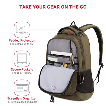 SwissGear Cecil 5505 Laptop Backpack, Pastel Brown/Black, 18-Inch