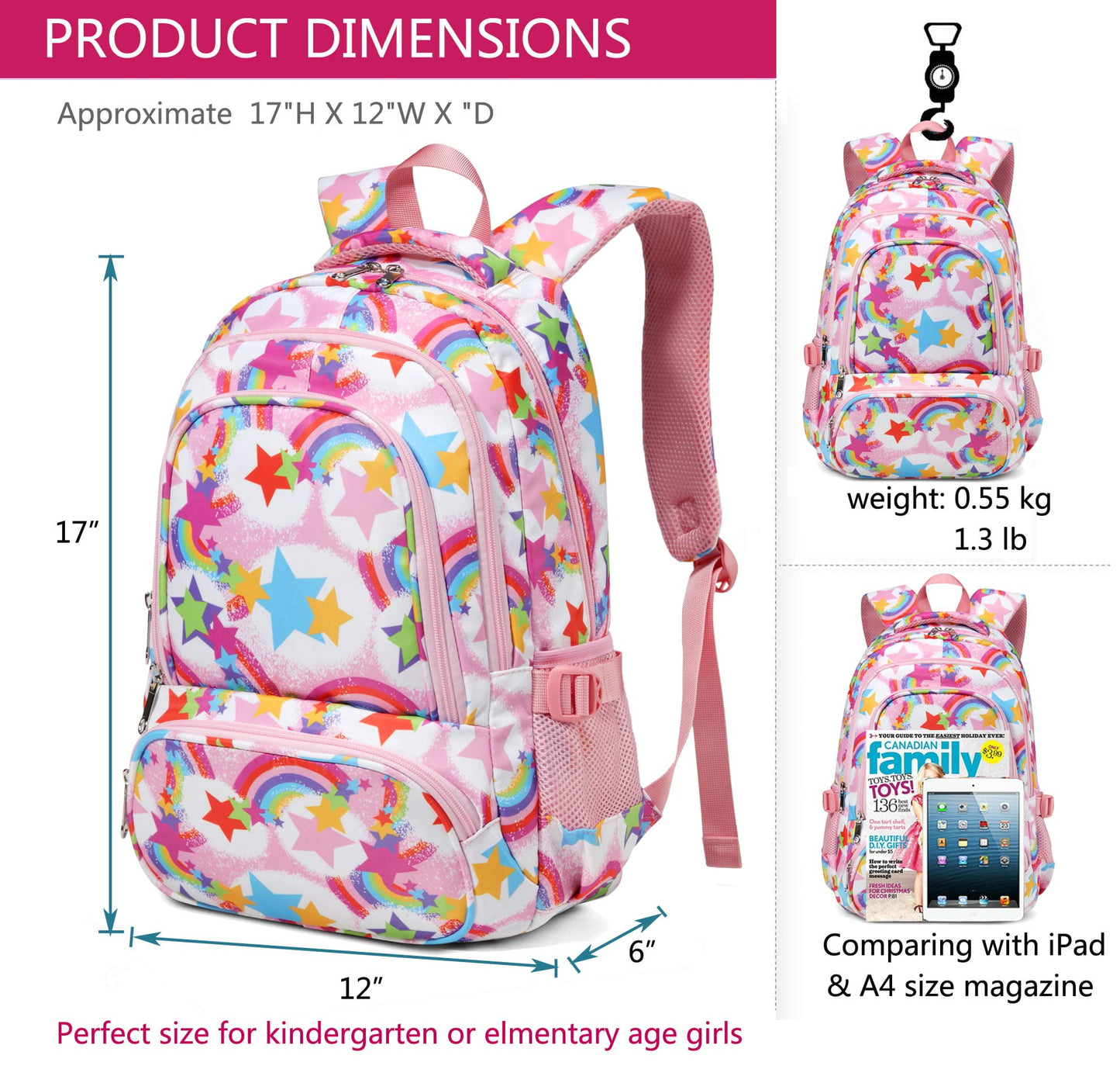 BLUEFAIRY 17" Kids Backpack for Boys