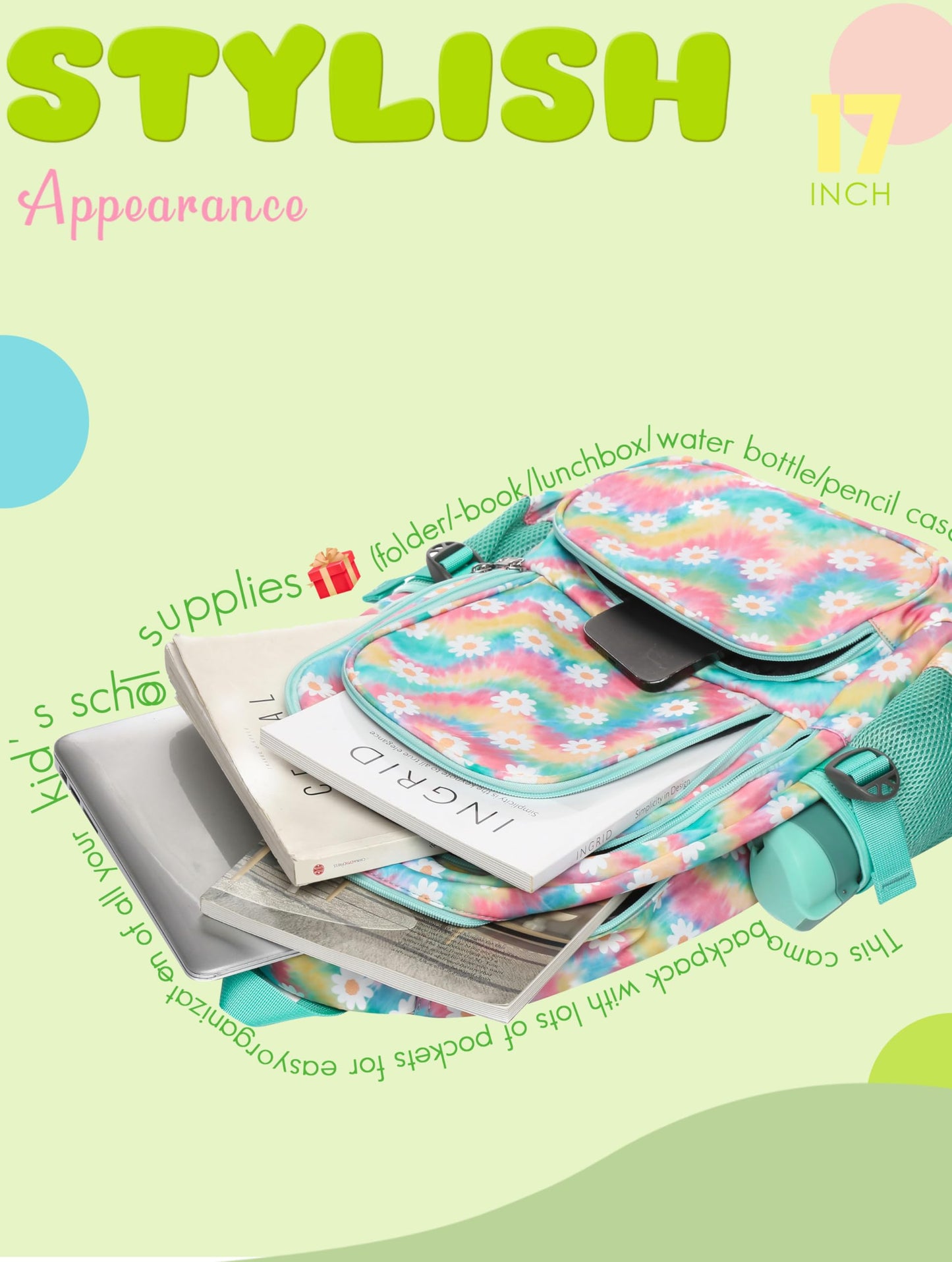 BLUEFAIRY 17" Kids Backpack for Boys
