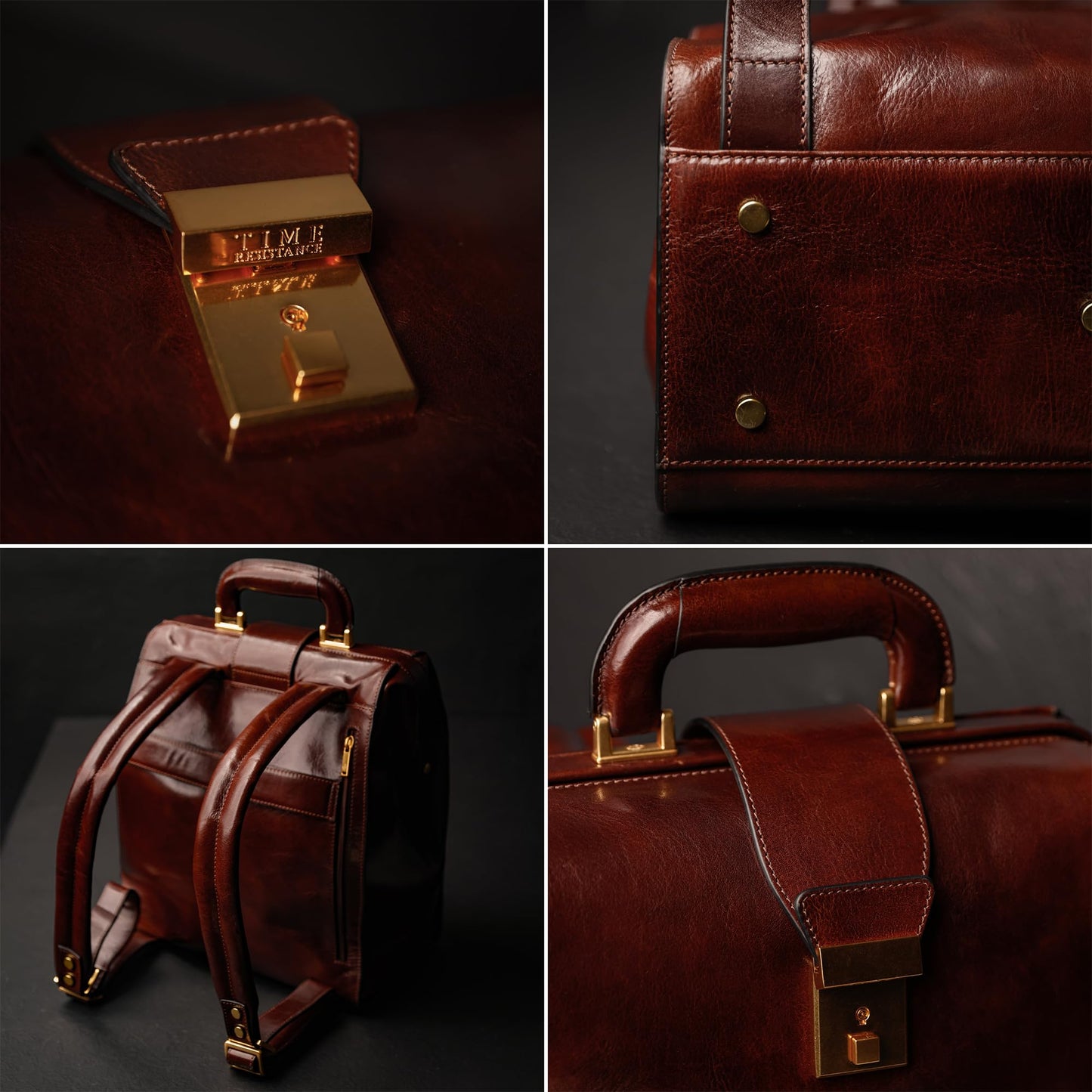 Time Resistance Leather Backpack for Men and Women