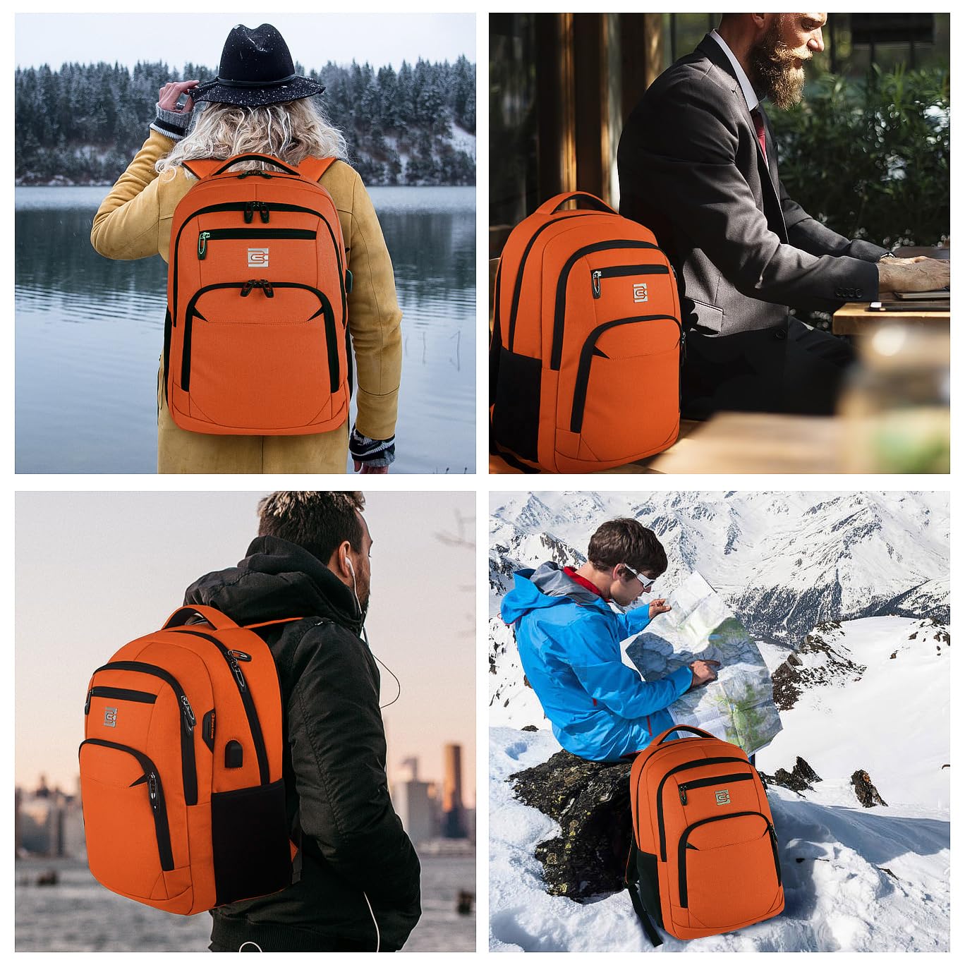 Anti-Theft Laptop Backpack with USB – 15.6" Black