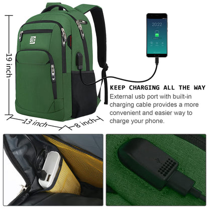 Anti-Theft Laptop Backpack with USB – 15.6" Black