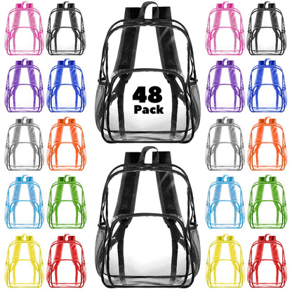 Amylove Clear PVC Backpack, 15", Black, 100-Pack