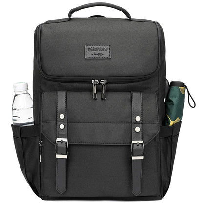 YALUNDISI Vintage Laptop Backpack with USB, Black