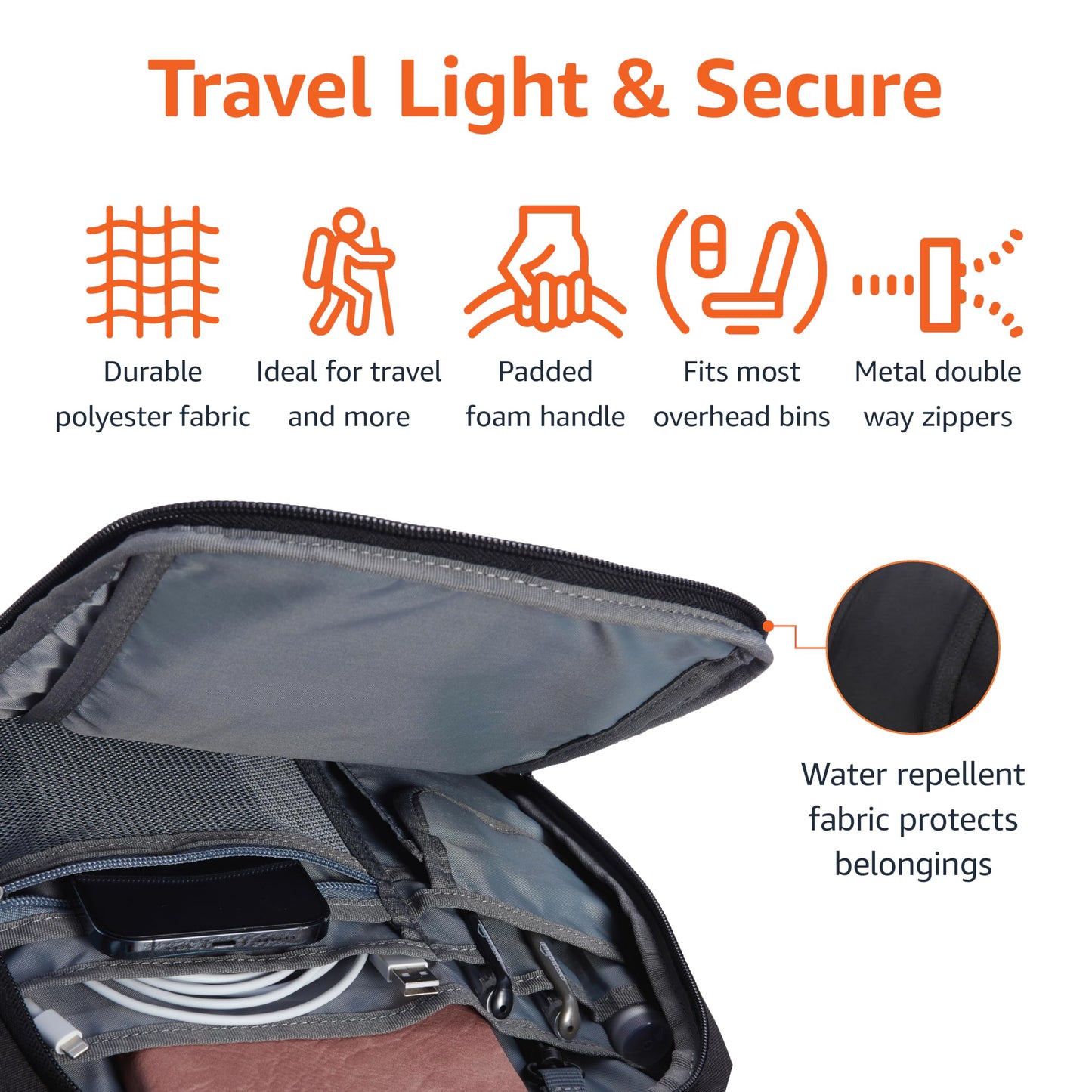Amazon Basics Travel Laptop Backpack for 15.6 inch Laptop, Black