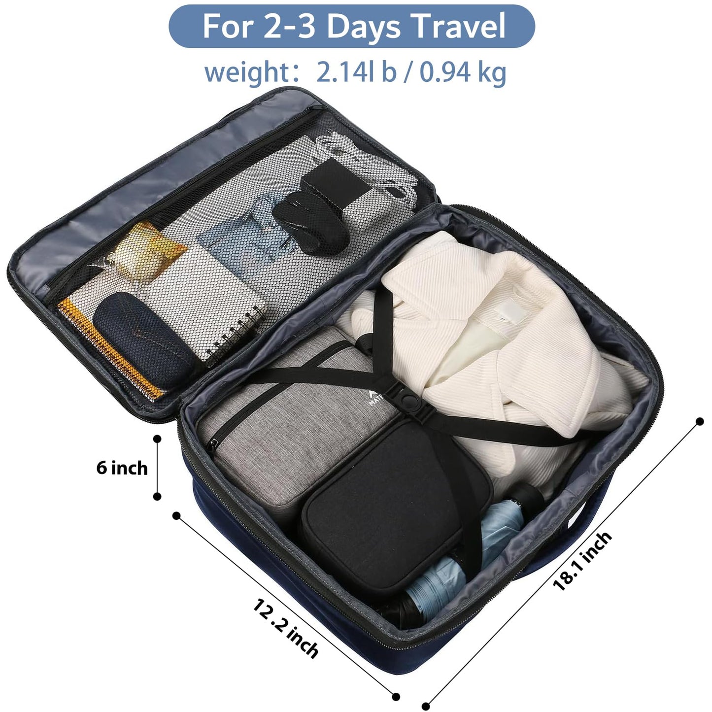 MATEIN 40L Carry-On Travel Backpack, Black