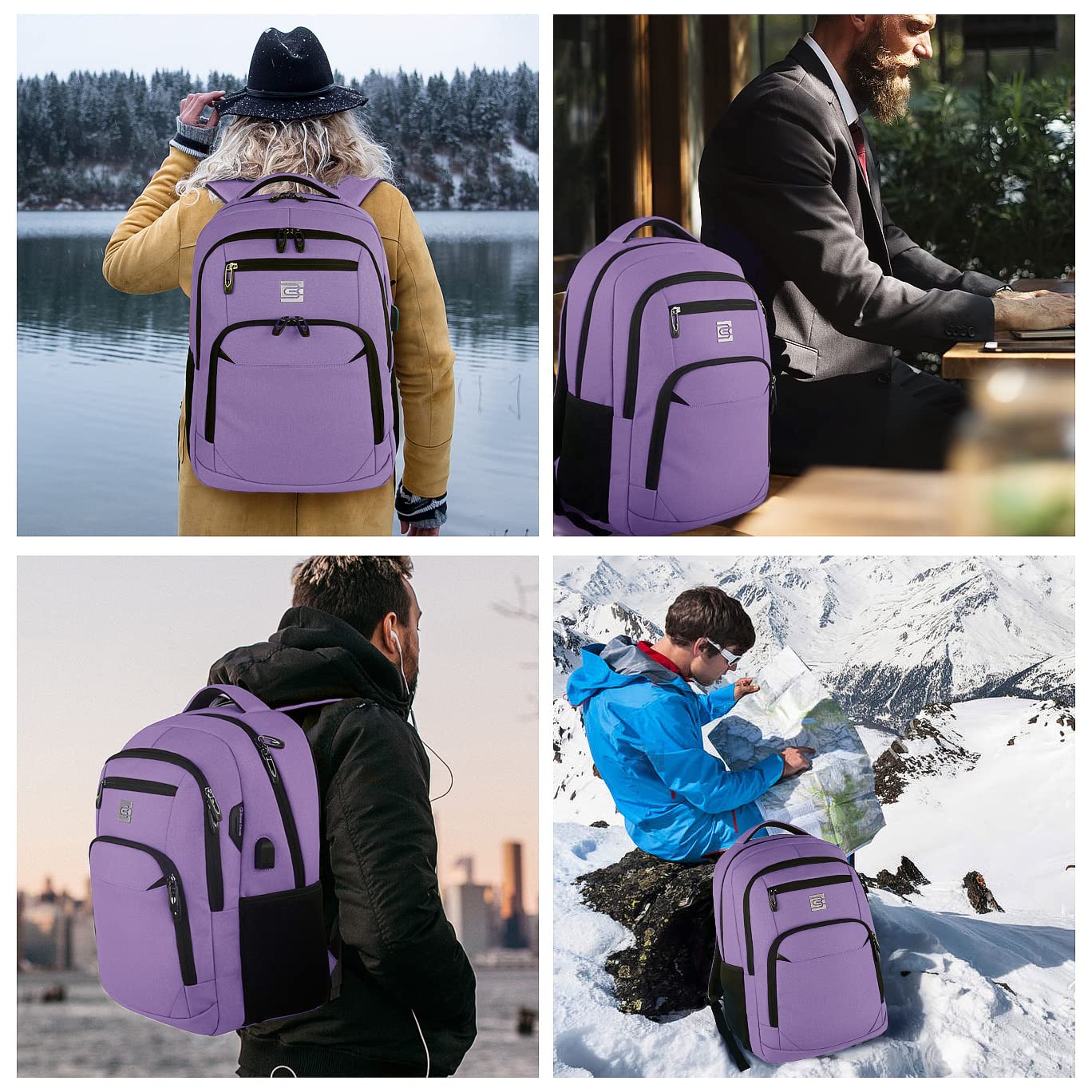 Anti-Theft Laptop Backpack with USB – 15.6" Black