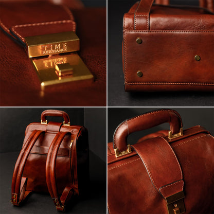 Time Resistance Leather Backpack for Men and Women