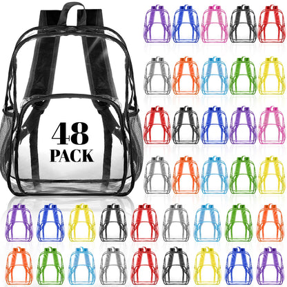 Amylove Clear PVC Backpack, 15", Black, 100-Pack