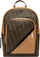 FENDI Men's FF Logo Backpack with Diagonal Pattern, Brown