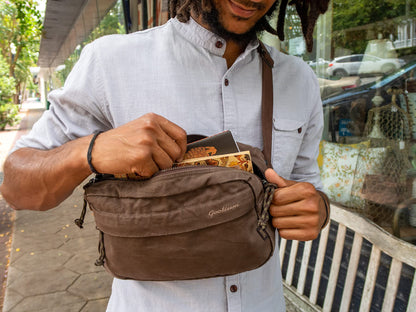 GOOTIUM Men’s Canvas Crossbody Sling Bag, Khaki