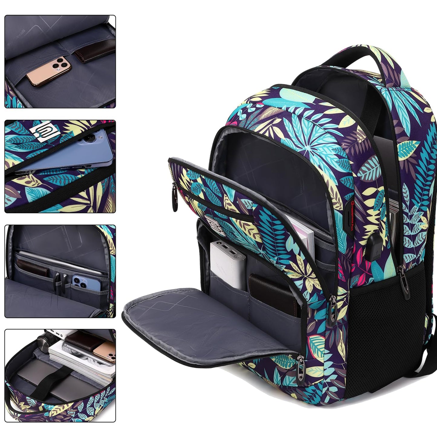 Anti-Theft Laptop Backpack with USB – 15.6" Black
