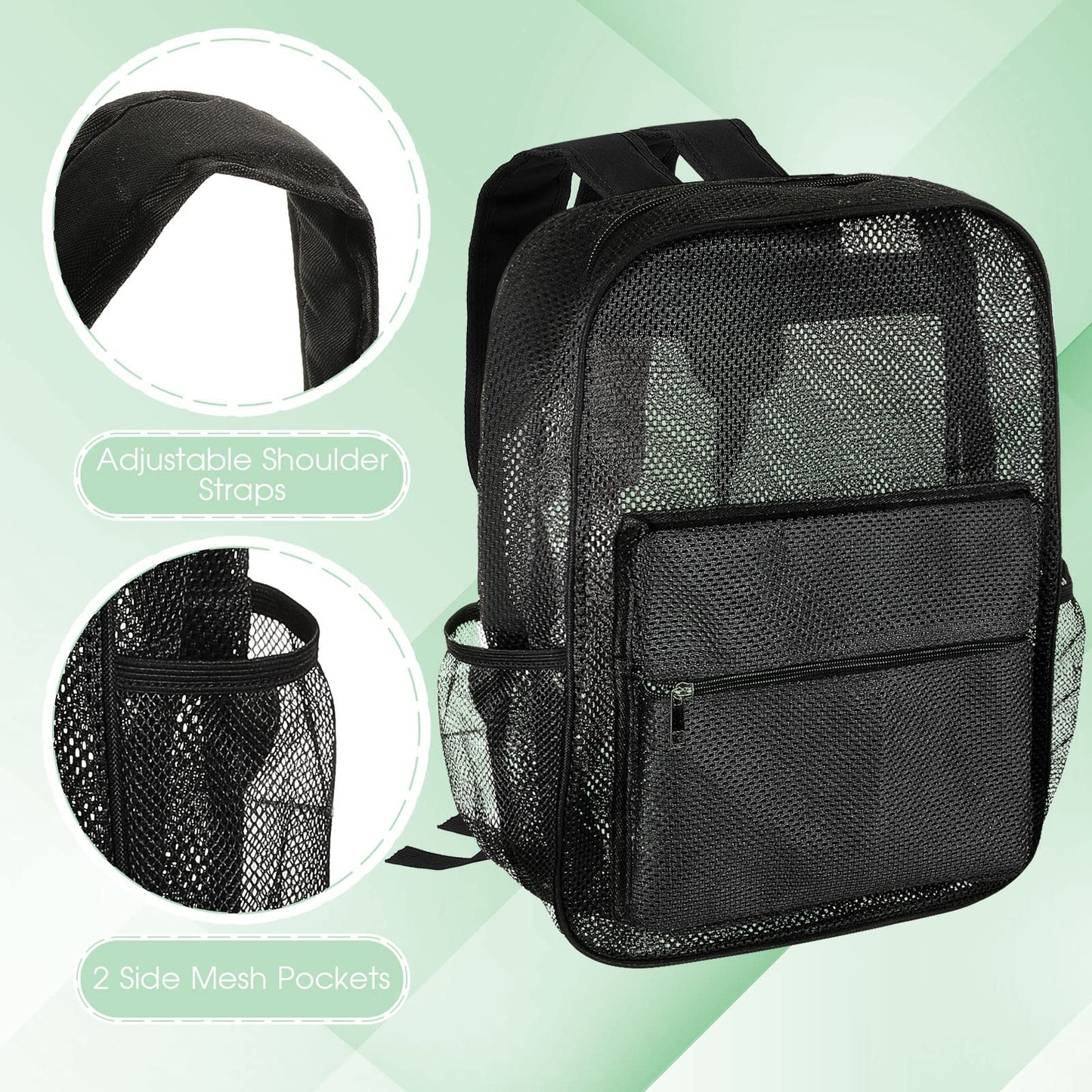 Amylove 17" Mesh Backpack – 48 Pack, Colorful