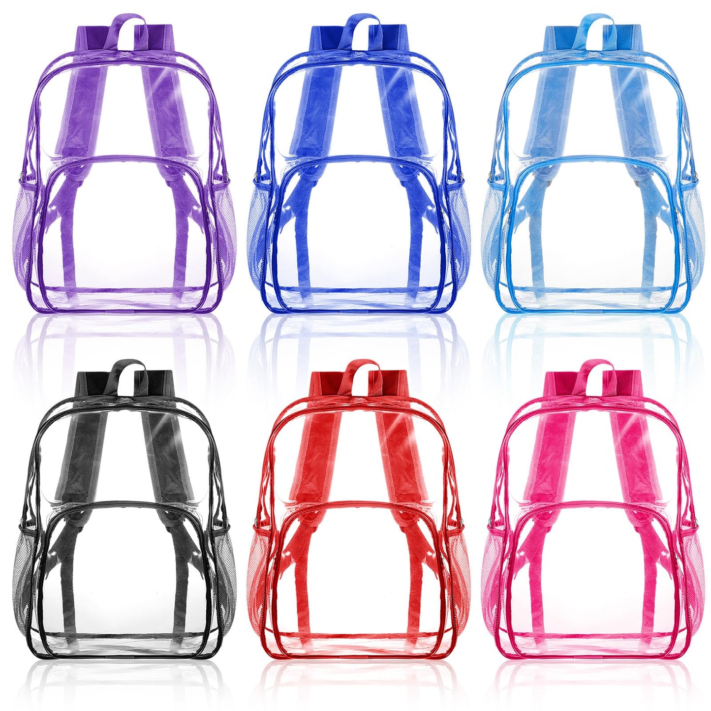 Amylove Clear PVC Backpack, 15", Black, 100-Pack