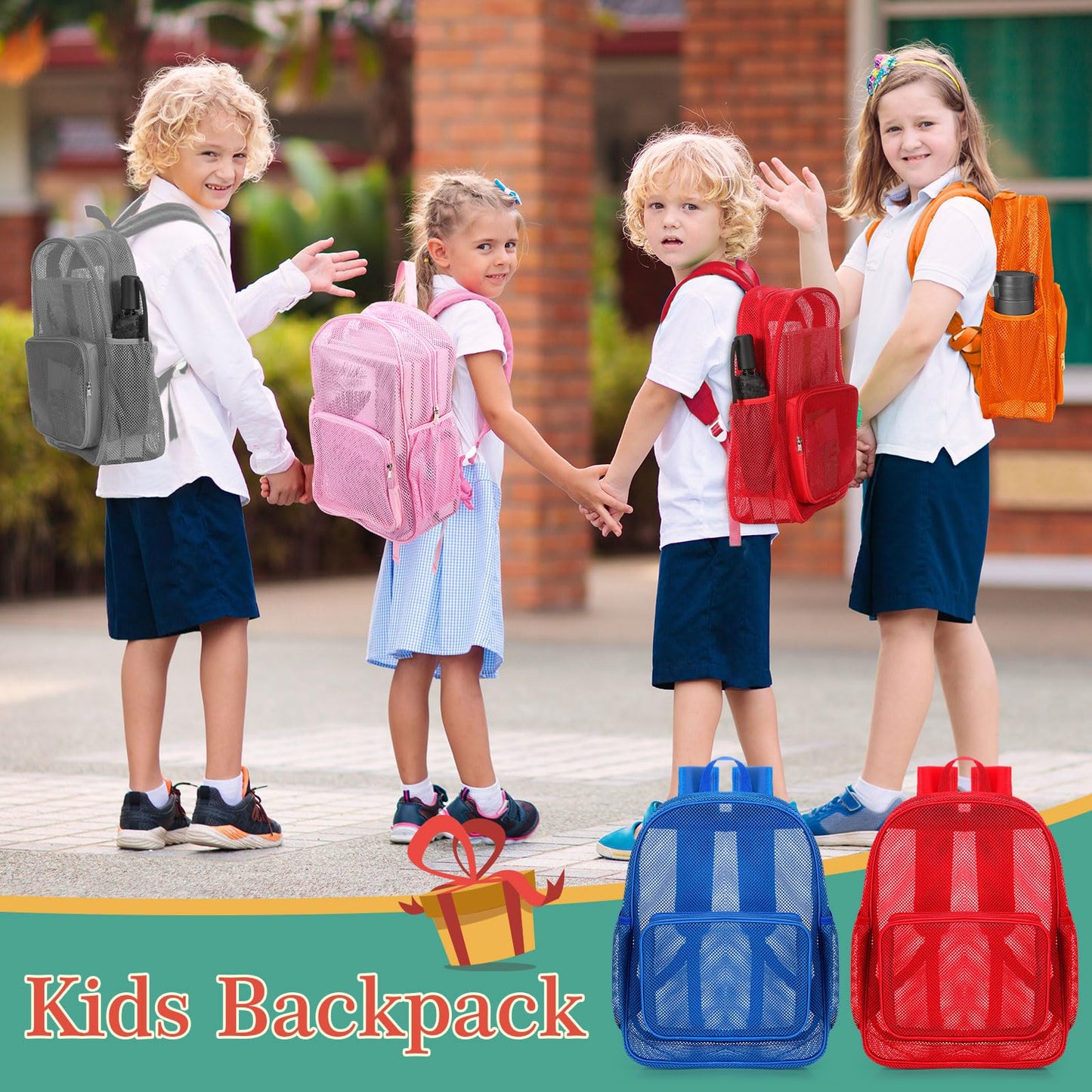 48-Pack 17" Clear Mesh Backpacks – Heavy Duty