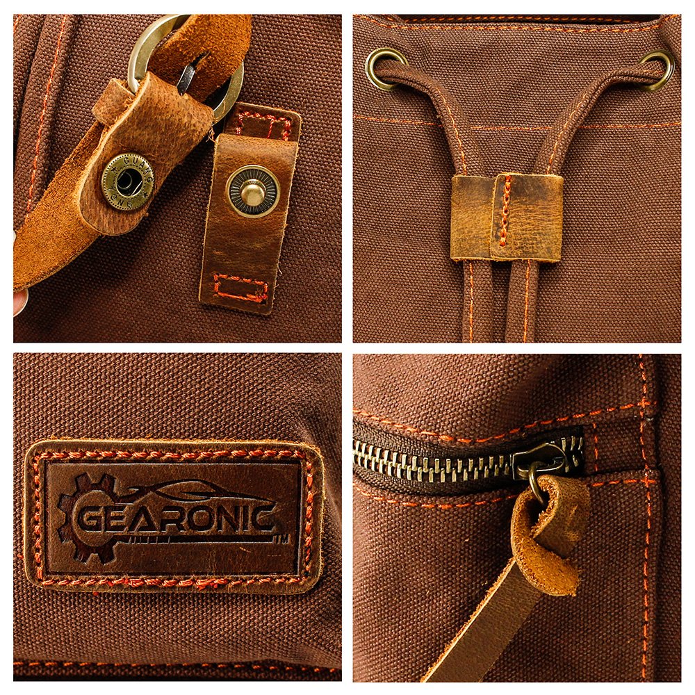 GEARONIC Vintage Canvas Laptop Backpack, 15"