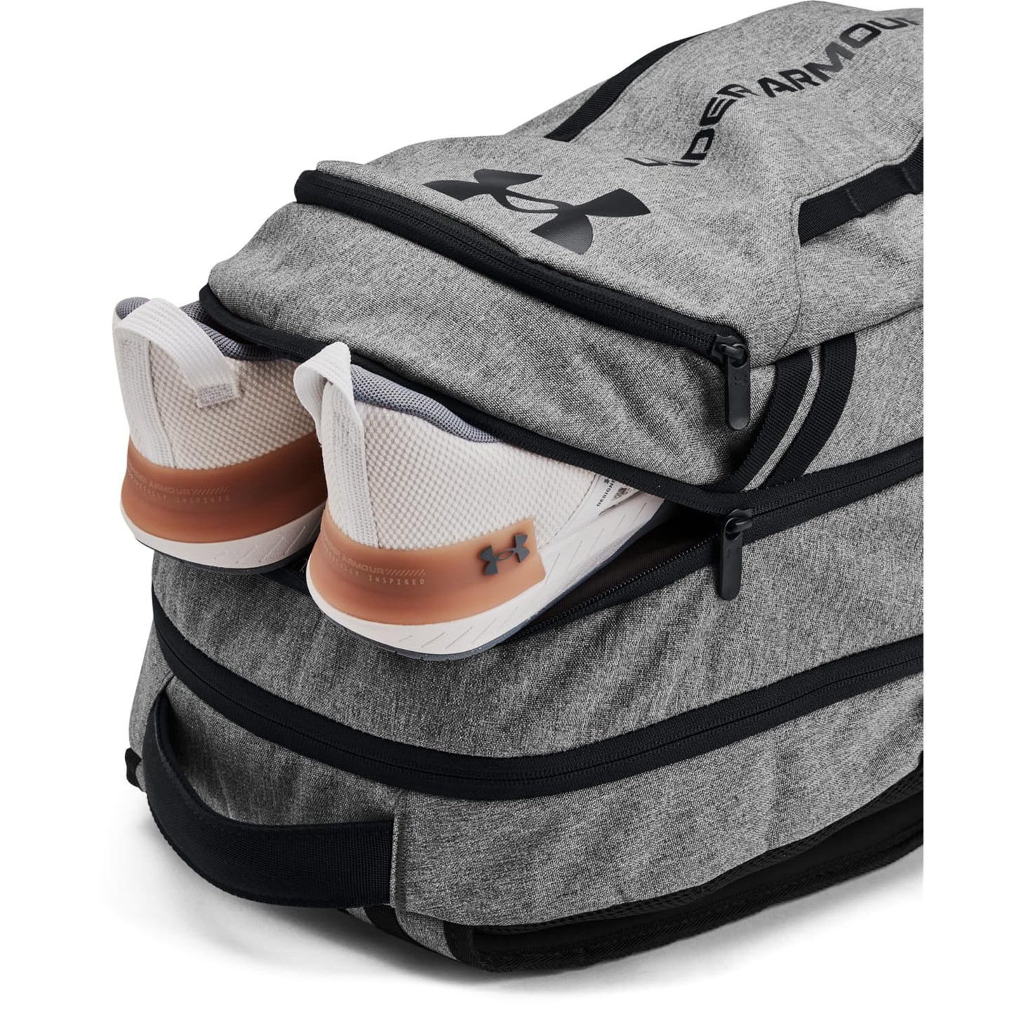 Under Armour Hustle 6.0 Backpack, Black/White