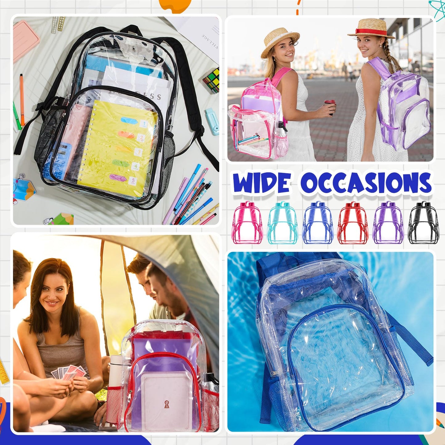 Amylove Clear PVC Backpack, 15", Black, 100-Pack