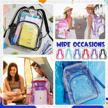 Amylove Clear PVC Backpack, 15", Black, 100-Pack