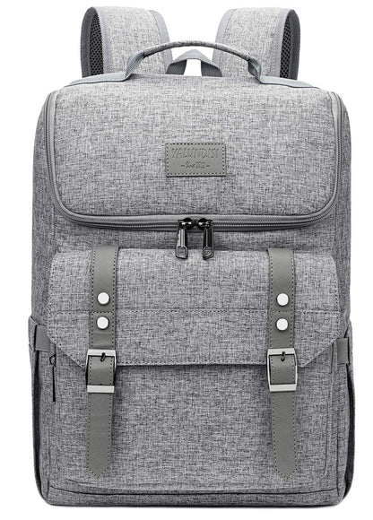 YALUNDISI Vintage Laptop Backpack with USB, Black
