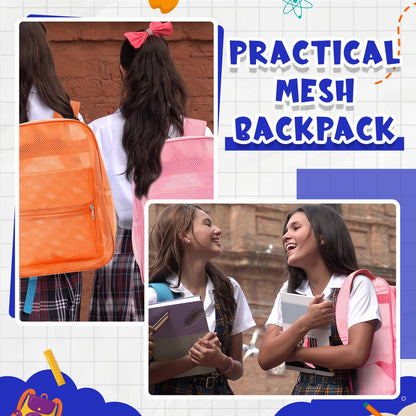 Amylove 17" Mesh Backpack – 48 Pack, Colorful