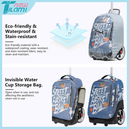 NEW TILAMI 19" Rolling Backpack for kids, Adjustable Laptop Backpack