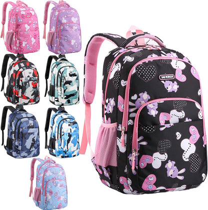 PerKoop 8 Pieces Backpacks Boys and Girls 17 Inch School Bag