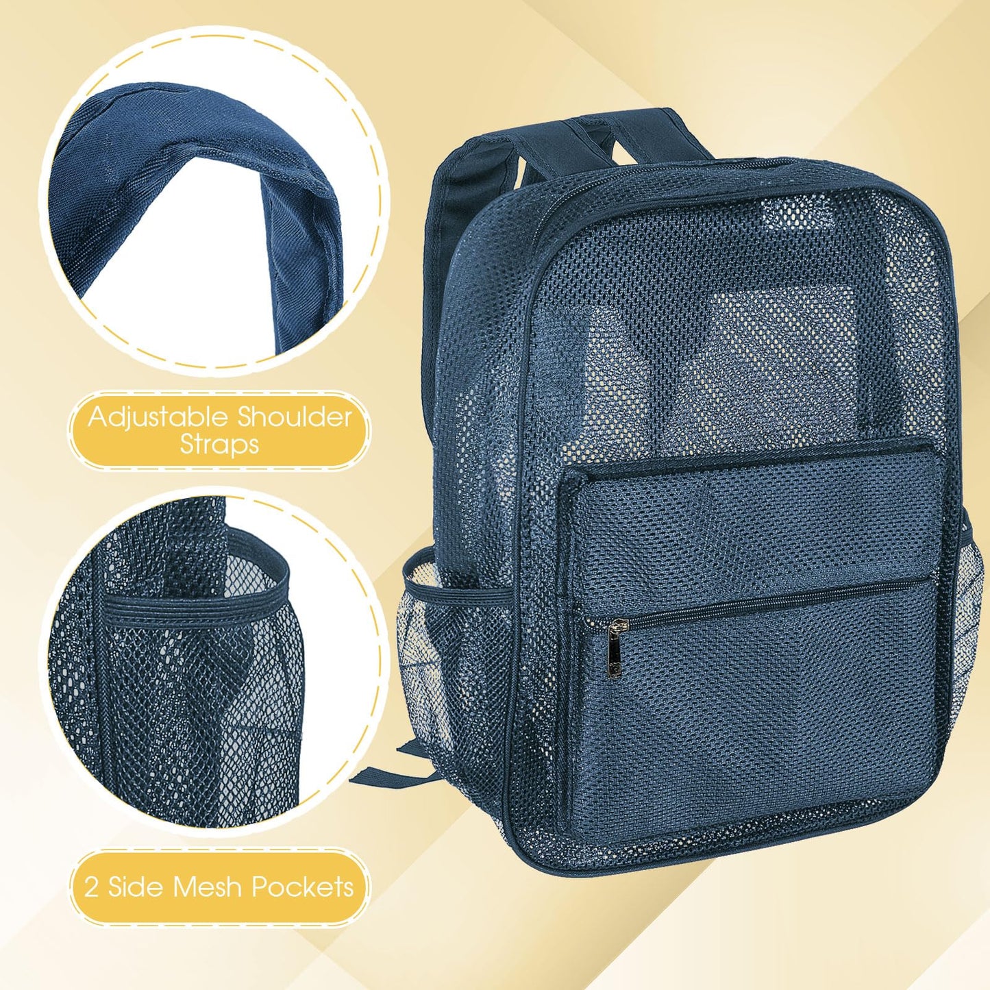 Amylove 17" Mesh Backpack – 48 Pack, Colorful