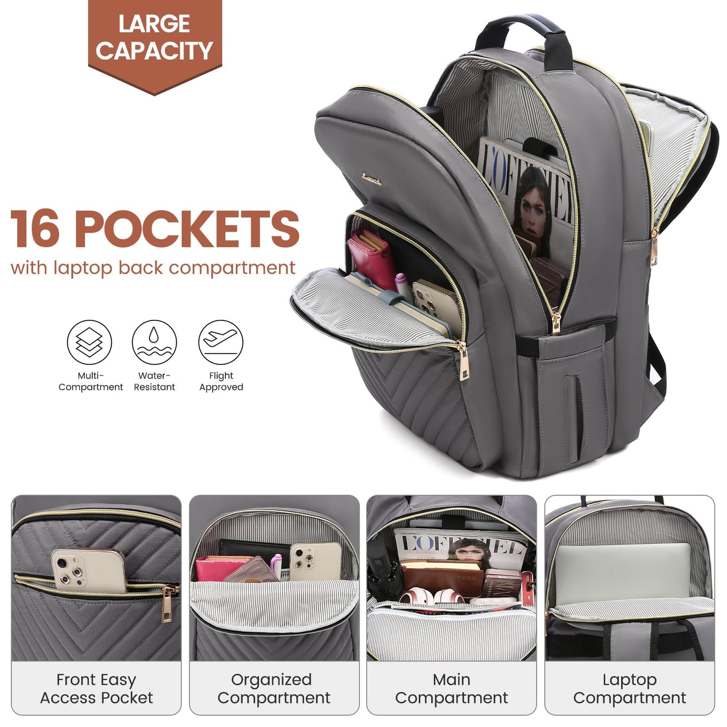 LOVEVOOK 17.3" Laptop Backpack for Women
