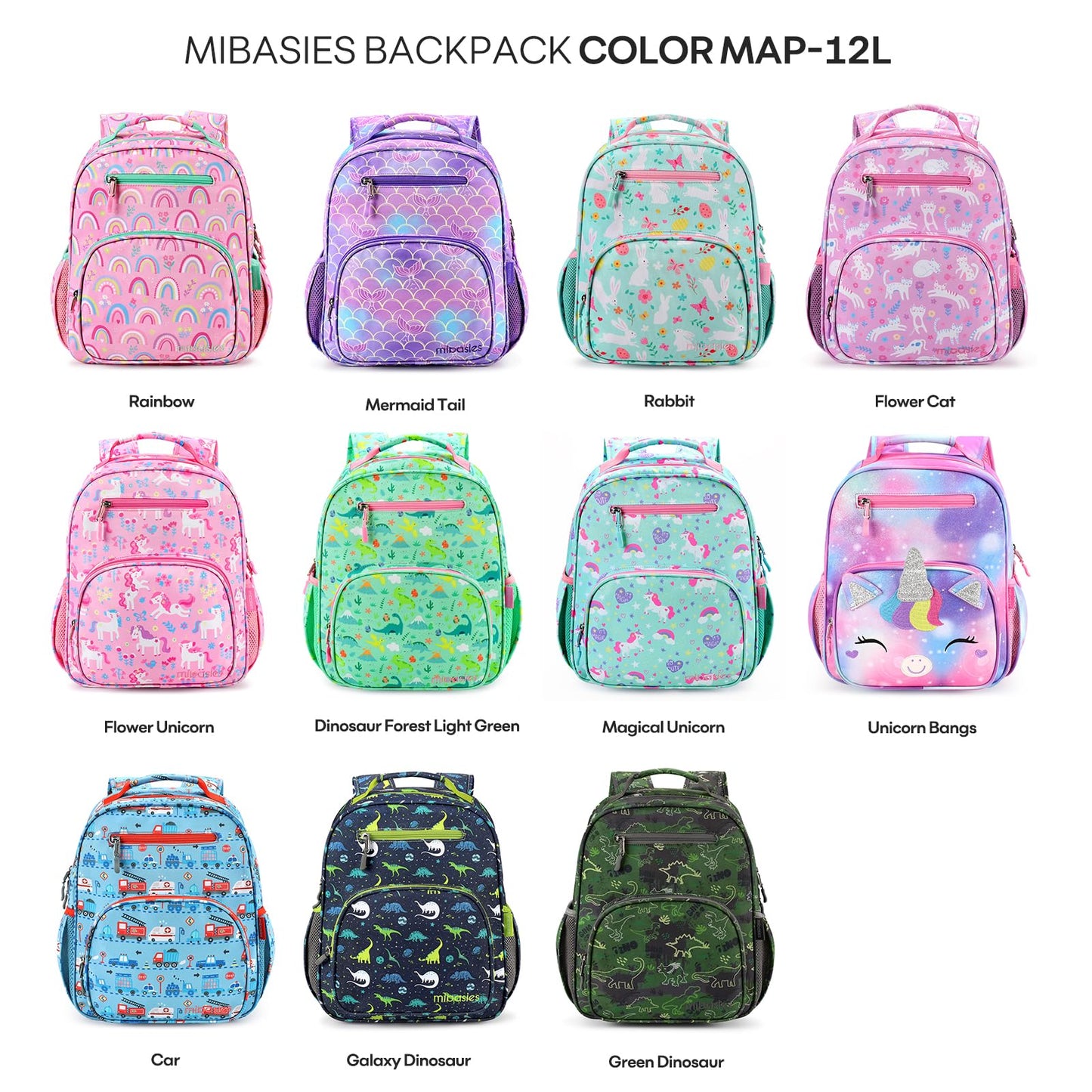 mibasies Girls Backpack 5-8: Lightweight Kids