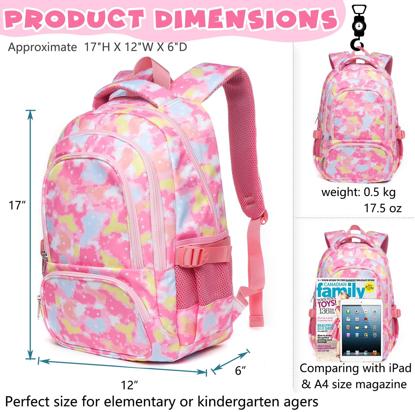 BLUEFAIRY 17" Kids Backpack for Boys