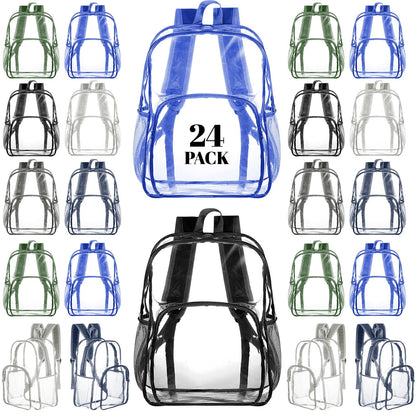 Amylove Clear PVC Backpack, 15", Black, 100-Pack