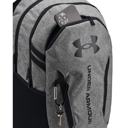 Under Armour Hustle 6.0 Backpack, Black/White