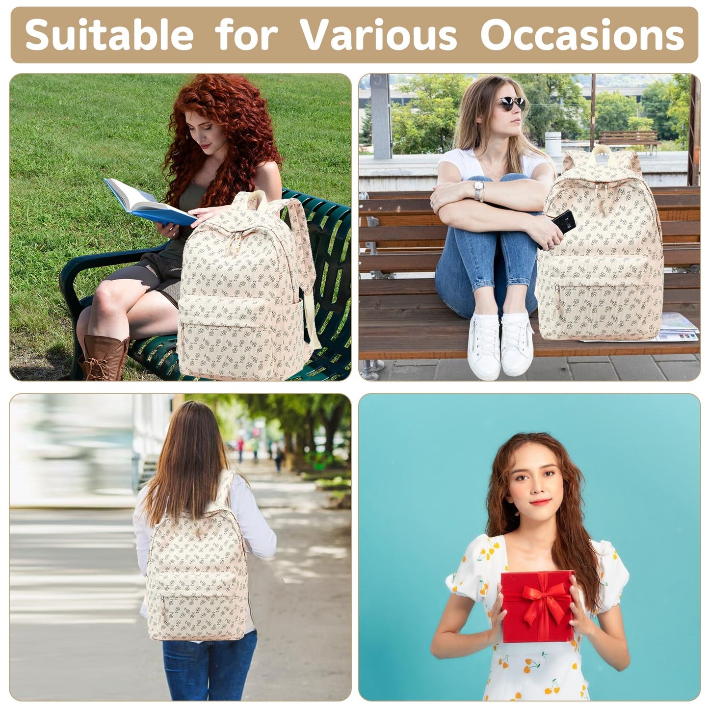 School Backpack for Teen Girls & Women, Corduroy