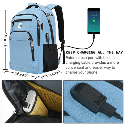 Anti-Theft Laptop Backpack with USB – 15.6" Black