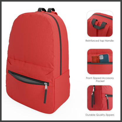 10-Pack Bulk Lightweight Backpacks, 17-Inch