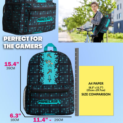 Minecraft Kids & Teens Backpack, Black