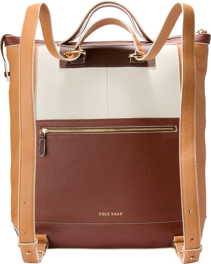 Cole Haan Convertible Backpack, Dark Cuoio/Ivory/Biscuit/Mahogany