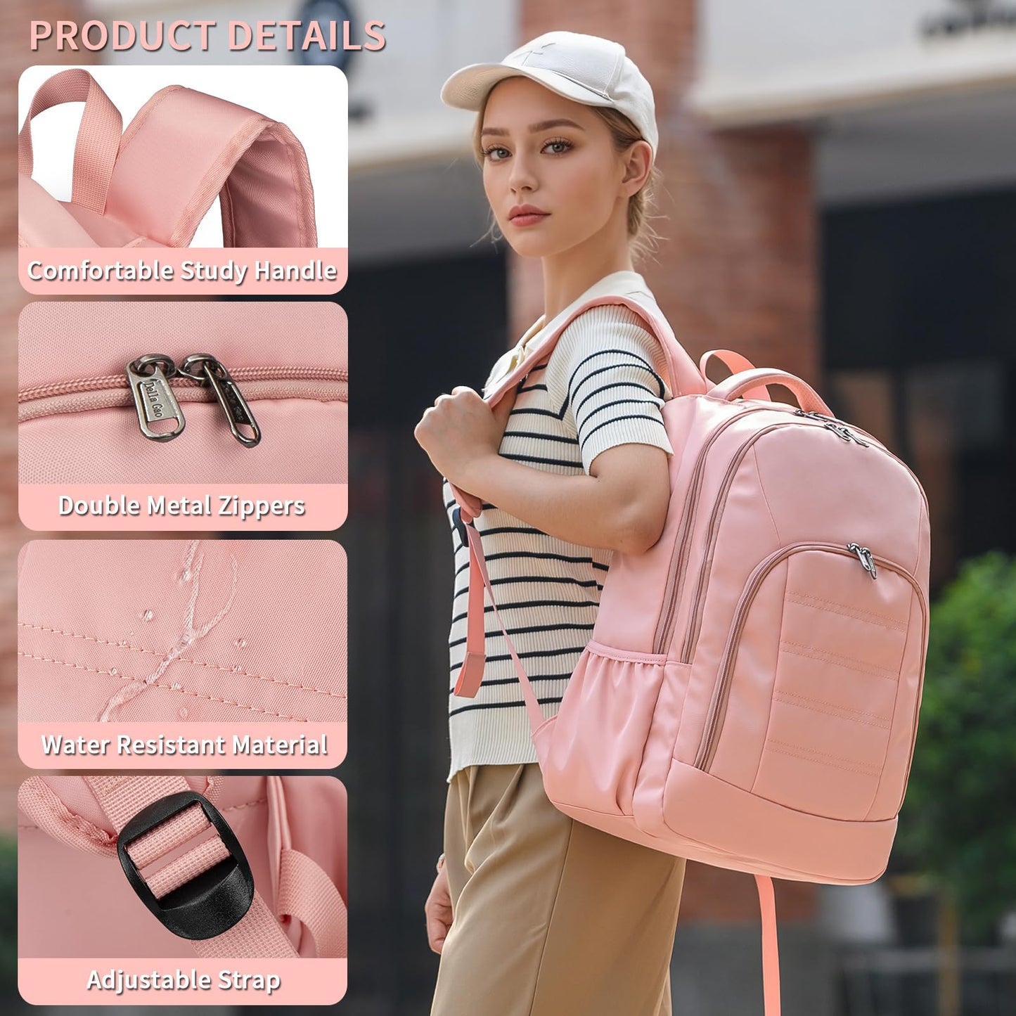 Travel Laptop Backpack, Black Backpack for Men and Women